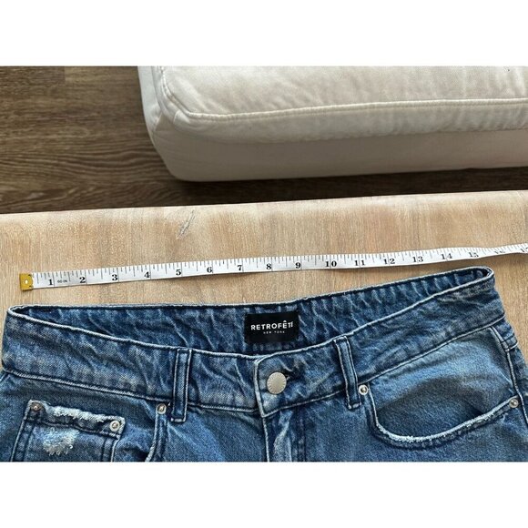 Retrofete Low Rise Chris Jean Distressed in Sea Medium Wash Size 28 - Picture 12 of 12